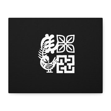 Modern African Symbol Black Canvas Wall Art
