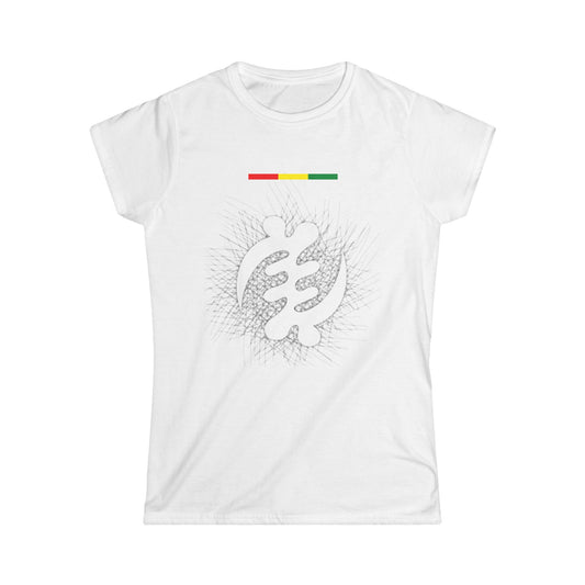 Women's T-Shirt with GYE Nyame Symbol on a Spider Web Design