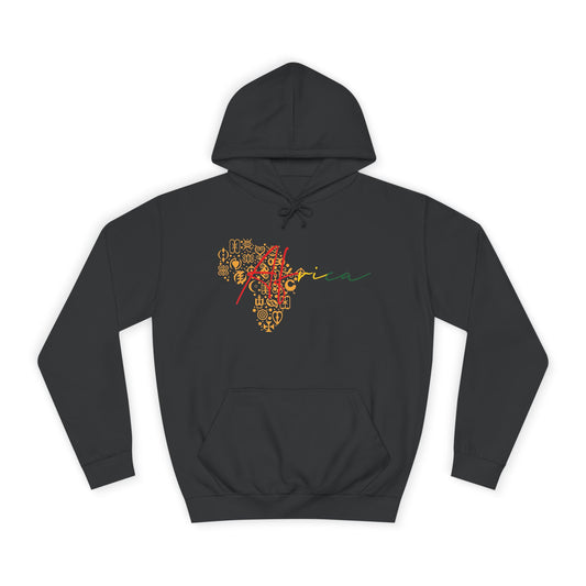 Africa Map with Adinkra Symbols Unisex College Hoodie