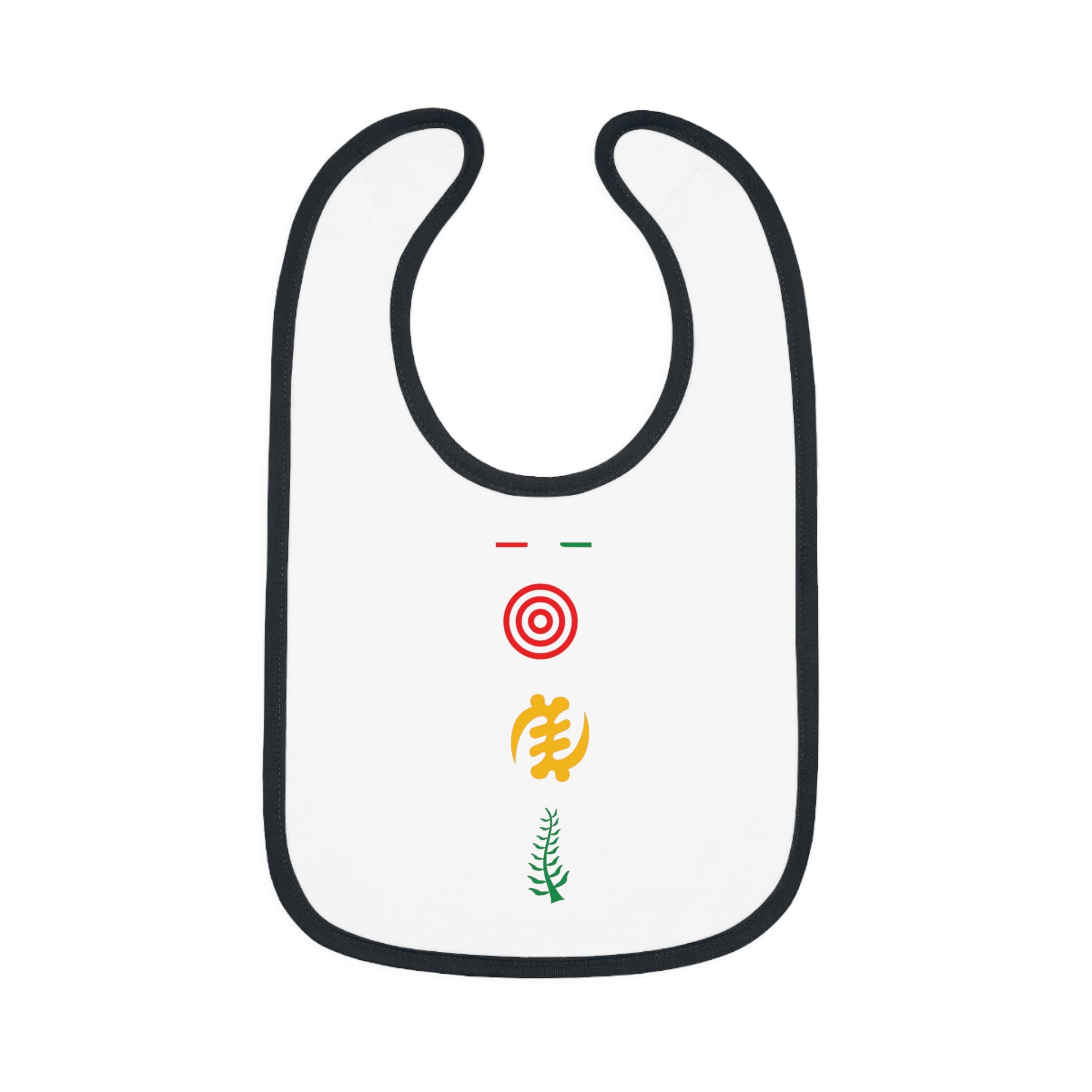 Baby Bib with Contrast Trim: African Symbol