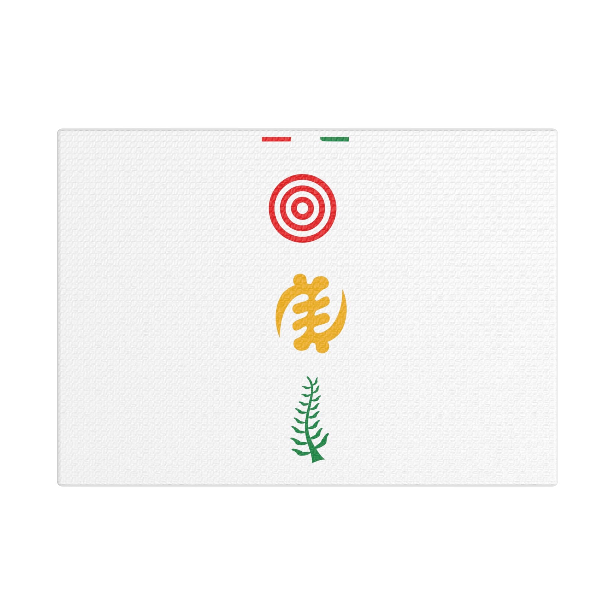 Inspirational African Symbol Satin Canvas Wall Art