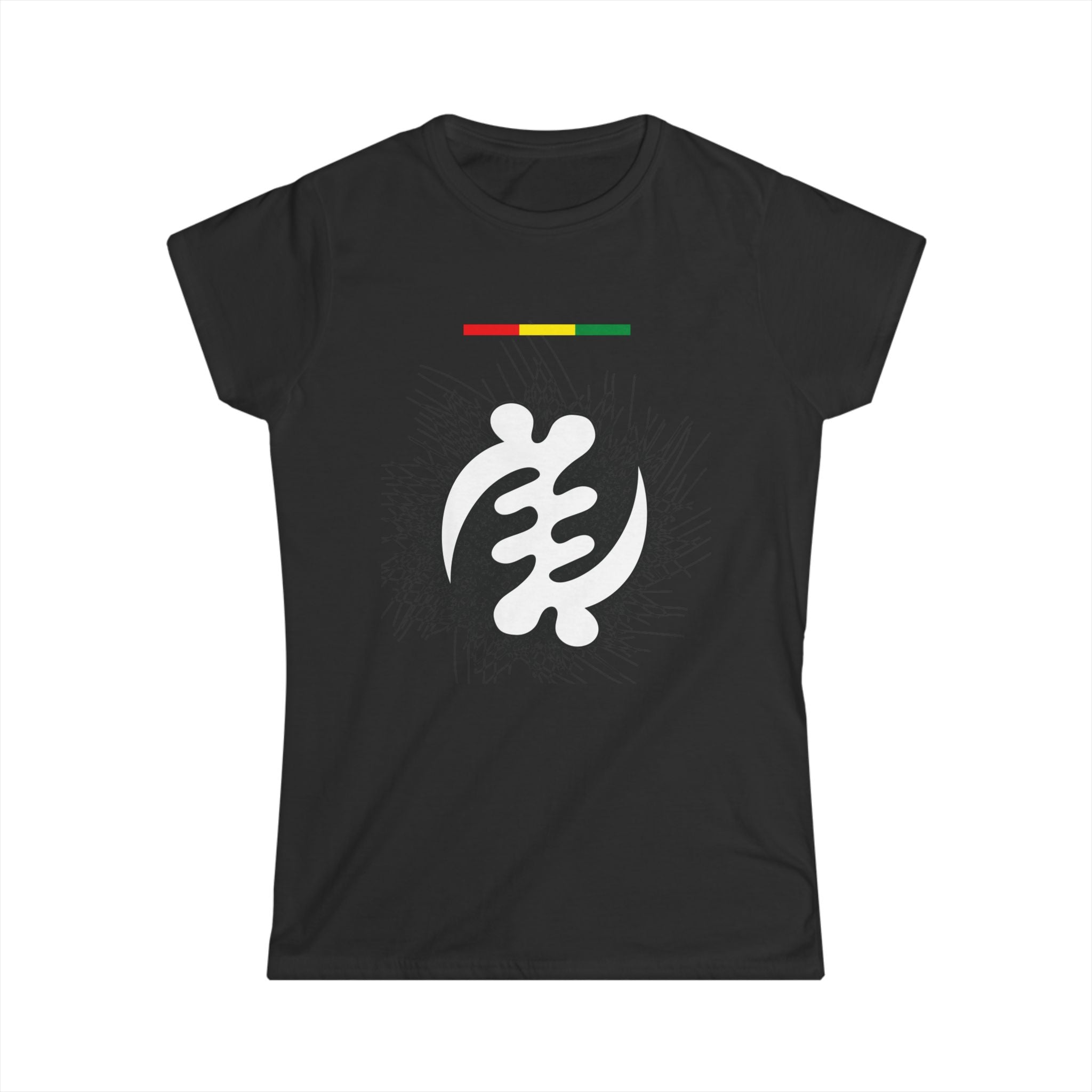 Women's T-Shirt with GYE Nyame Symbol on a Spider Web Design
