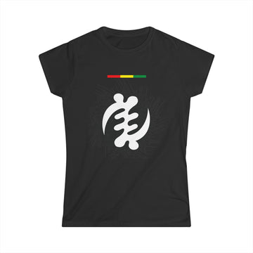 Women's T-Shirt with GYE Nyame Symbol on a Spider Web Design