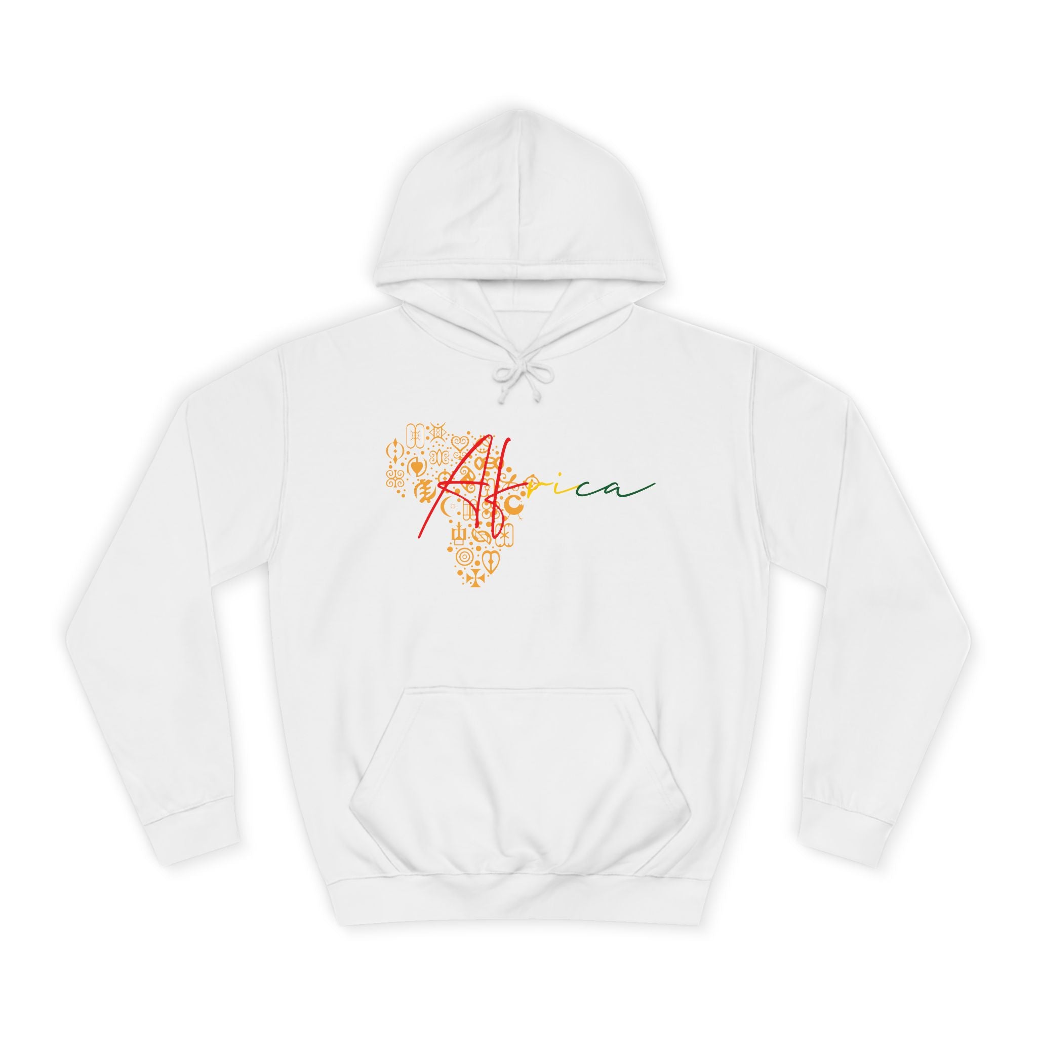 Africa Map with Adinkra Symbols Unisex College Hoodie