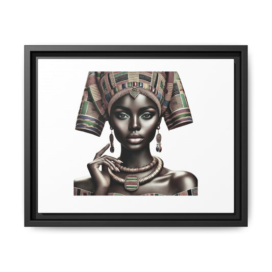 Framed Matte Canvas — African Queen Portrait Wall Art