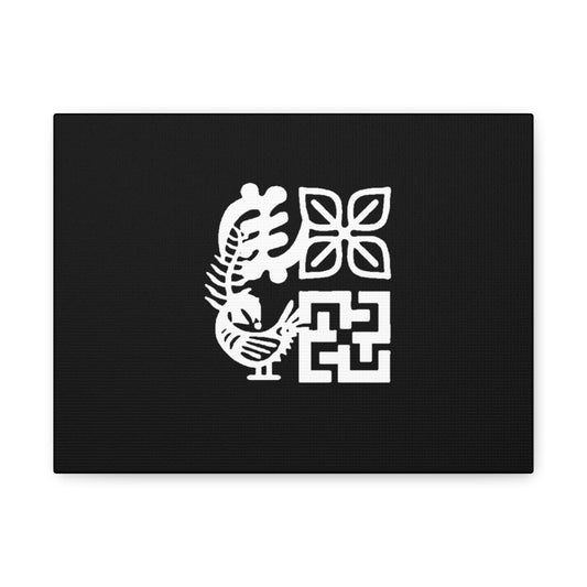 Modern African Symbol Black Canvas Wall Art