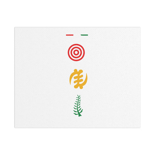 Inspirational African Symbol Satin Canvas Wall Art
