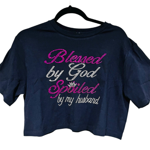 Women's loosed fit round neck short sleeve crop top
